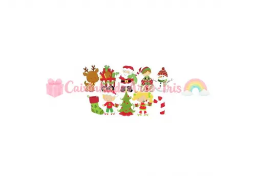 100 Mini Apliques 3,5cm: Natal Papai Noel