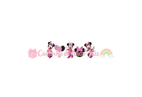 100 Mini Apliques 3,5cm: Minnie Rosa