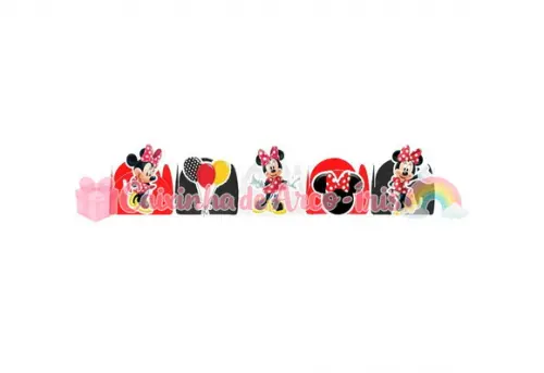 100 Forminhas / Toppers: Minnie Vermelha