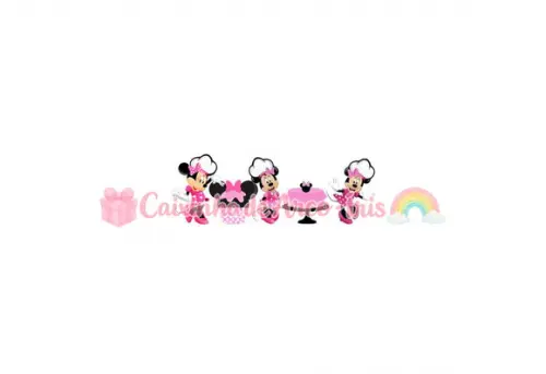 100 Mini Apliques 3,5cm: Minnie Confeiteira