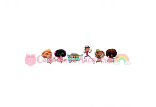 100 Mini Apliques 3,5cm: Miní Beat Power Rockers