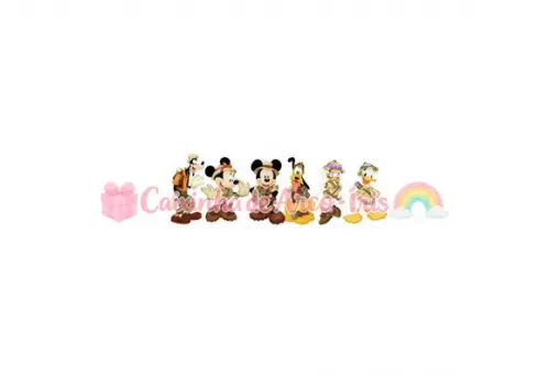 100 Mini Apliques 3,5cm: Mickey Safari