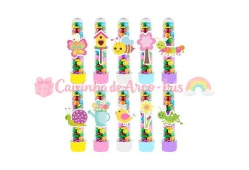 Tubetes com Apliques 3d: Jardim Encantado