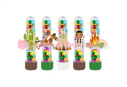 Tubetes com Apliques 3d: Índio