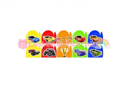 100 Forminhas / Toppers: Hot Wheels
