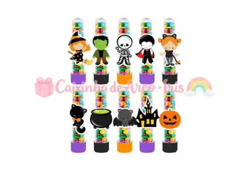 Tubetes com Apliques 3d: Halloween
