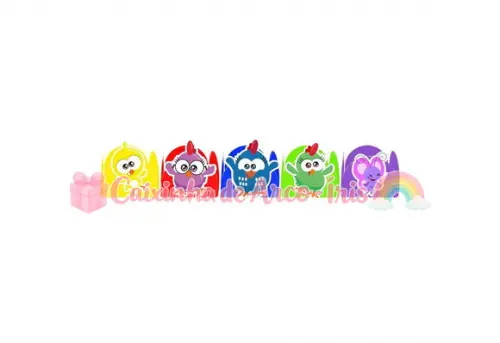100 Forminhas / Toppers: Galinha Pintadinha Mini