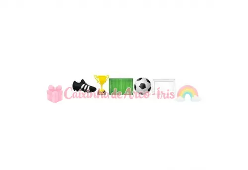 100 Mini Apliques 3,5cm: Futebol
