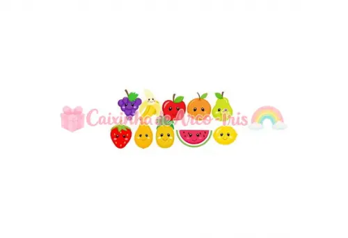 100 Mini Apliques 3,5cm: Frutinhas Quitandinha