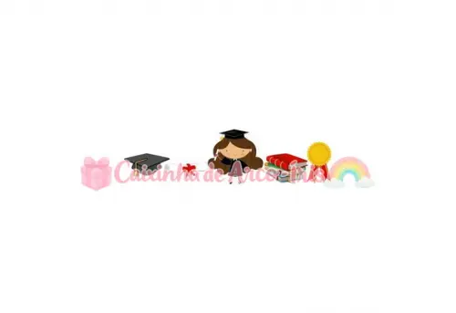 100 Mini Apliques 3,5cm: Formatura Menina
