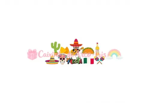 100 Mini Apliques 3,5cm: Festa Mexicana