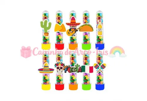Tubetes com Apliques 3d: Festa Mexicana
