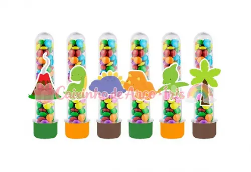 Tubetes com Apliques 3d: Dinossauros Cute