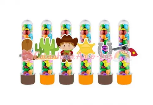 Tubetes com Apliques 3d: Cowboy Faroeste