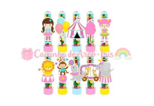 Apliques para Tubetes: Circo Menina
