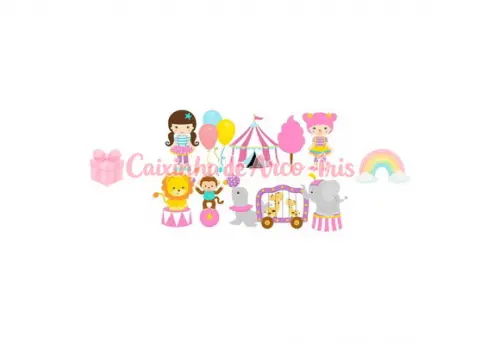 100 Mini Apliques 3,5cm: Circo Menina