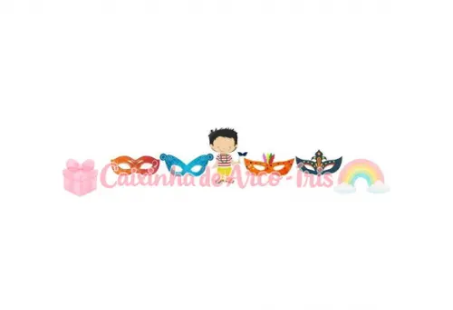 100 Mini Apliques 3,5cm: Carnaval Menino