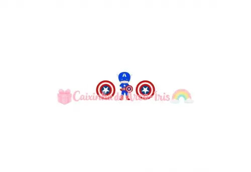 100 Mini Apliques 3,5cm: Capitão América