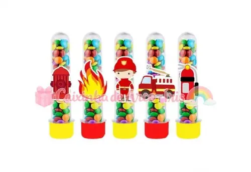 Tubetes com Apliques 3d: Bombeiro