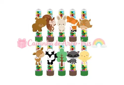 Tubetes com Apliques 3d: Bosque