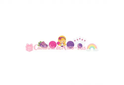 100 Mini Apliques 3,5cm: Boliche Menina