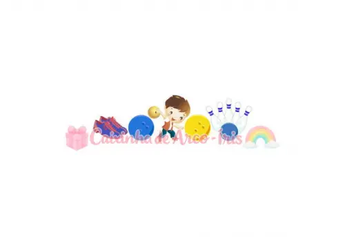 100 Mini Apliques 3,5cm: Boliche Menino