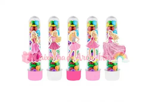 Tubetes com Apliques 3d: Barbie