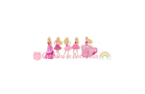100 Mini Apliques 3,5cm: Barbie