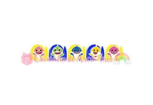 100 Forminhas / Toppers: Baby Shark