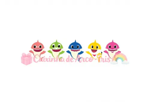100 Mini Apliques 3,5cm: Baby Shark