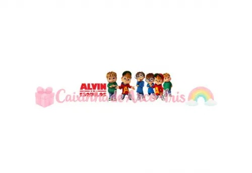 100 Mini Apliques 3,5cm: Alvin e os Esquilos