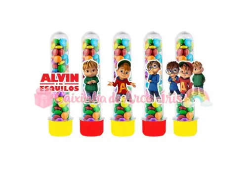 Tubetes com Apliques 3d: Alvin e os Esquilos