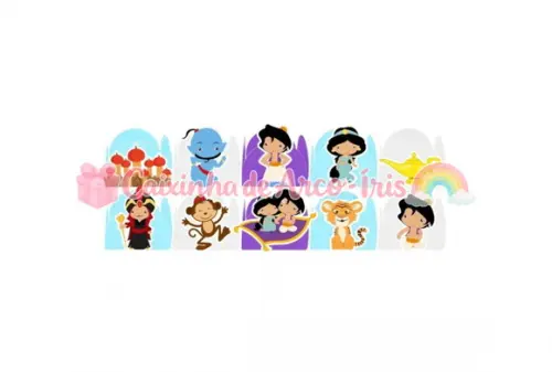 100 Forminhas / Toppers: Aladdin