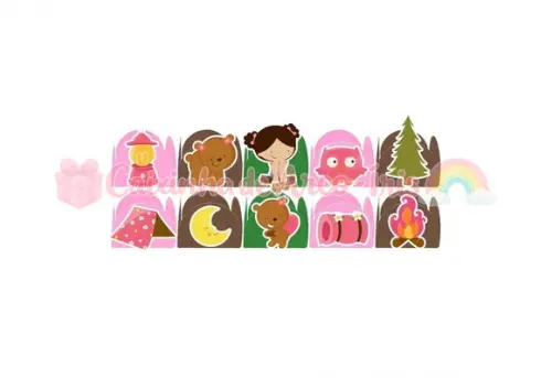 100 Forminhas / Toppers: Acampamento Menina