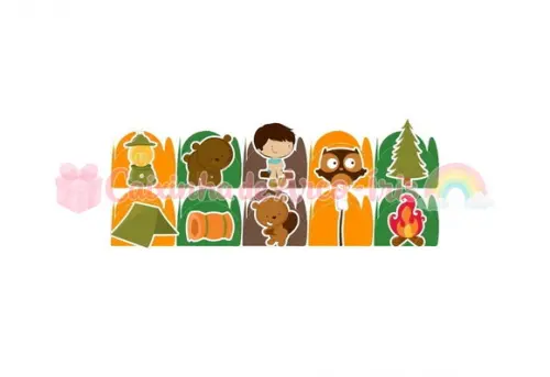 100 Forminhas / Toppers: Acampamento Menino