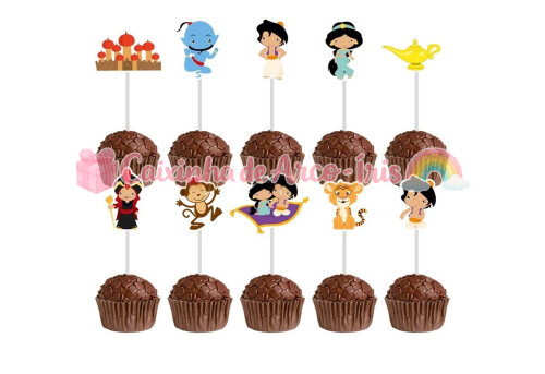 100 Forminhas / Toppers: Aladdin