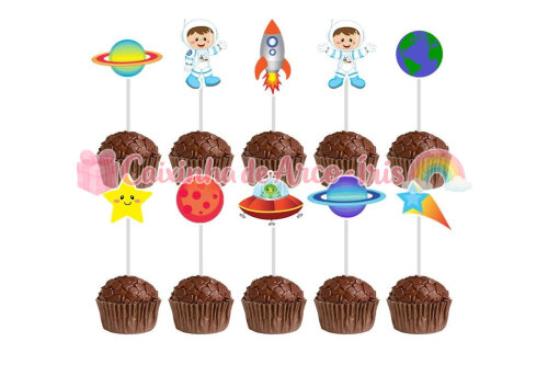 100 Forminhas / Toppers: Astronauta