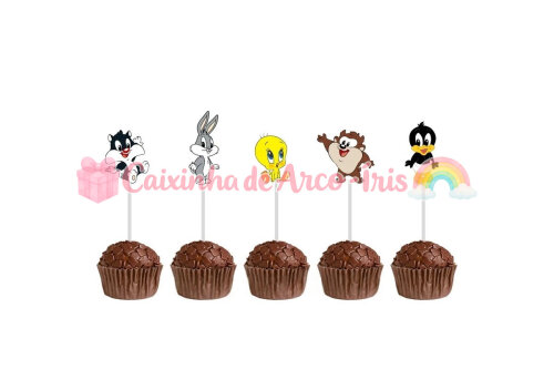 100 Forminhas / Toppers: Baby Looney Tunes