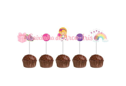 100 Forminhas / Toppers: Boliche Menina
