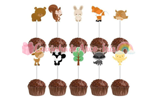100 Forminhas / Toppers: Bosque