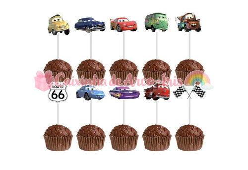 100 Forminhas / Toppers: Carros