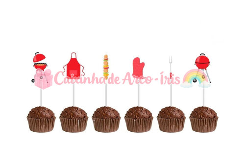 100 Forminhas / Toppers: Churrasco