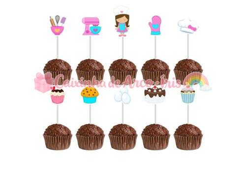 100 Forminhas / Toppers: Confeitaria