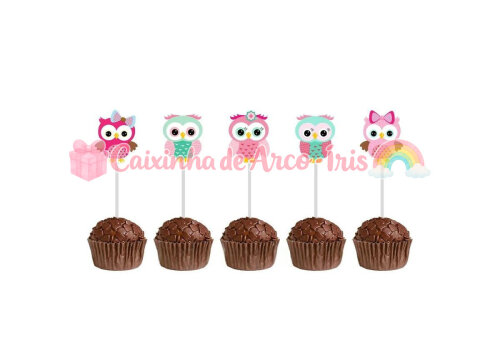 100 Forminhas / Toppers: Corujinha