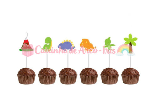100 Forminhas / Toppers: Dinossauros Cute