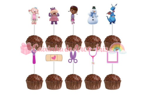 100 Forminhas / Toppers: Doutora Brinquedos
