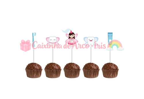 100 Forminhas / Toppers: Fada do Dente