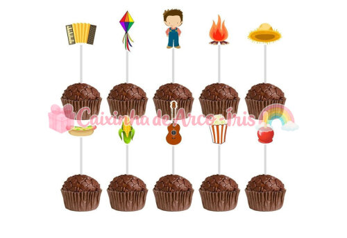 100 Forminhas / Toppers: Festa Junina Menino