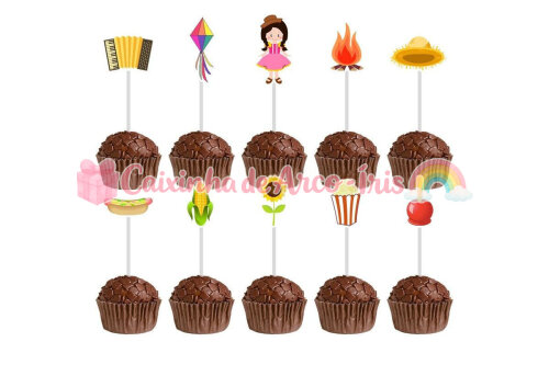 100 Forminhas / Toppers: Festa Junina Menina