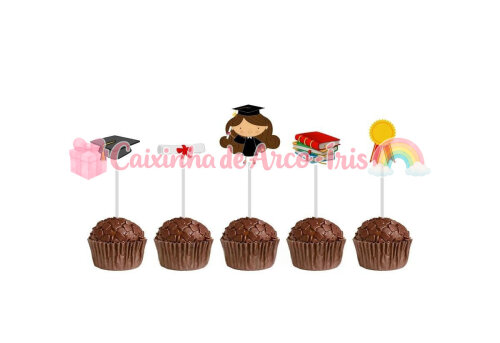 100 Forminhas / Toppers: Formatura Menina